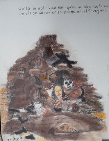 Malerei mit dem Titel "2020 L' HECATOMBE" von Jacqueline Claux (Jaklinclo), Original-Kunstwerk, Pastell