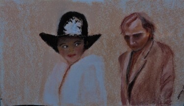 Painting titled "IL ME SUIT" by Jacqueline Claux (Jaklinclo), Original Artwork, Pastel