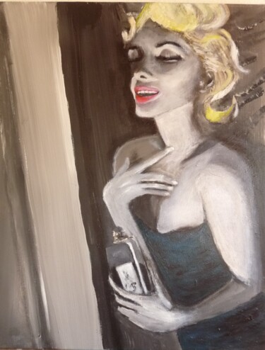 Malerei mit dem Titel "Il y a 60 ans Maril…" von Jacqueline Claux (Jaklinclo), Original-Kunstwerk, Öl Auf Keilrahmen aus Hol…