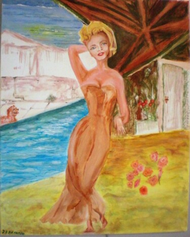 Картина под названием "L'été mon amour" - Jacqueline Claux (Jaklinclo), Подлинное произведение искусства, Масло Установлен н…