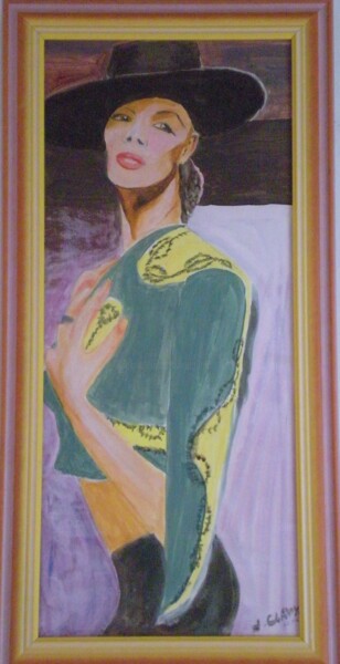 Painting titled "Torera" by Jacqueline Claux (Jaklinclo), Original Artwork, Acrylic