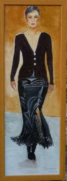 Malerei mit dem Titel "Le mannequin" von Jacqueline Claux (Jaklinclo), Original-Kunstwerk, Acryl