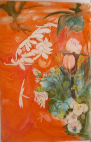 Painting titled "Le printemps" by Jacqueline Claux (Jaklinclo), Original Artwork, Oil