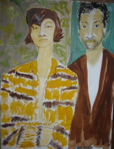 「En couple」というタイトルの絵画 Jacqueline Claux (Jaklinclo)によって, オリジナルのアートワーク, アクリル