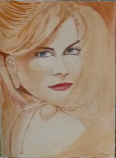 Malerei mit dem Titel "Nicole Kidman" von Jacqueline Claux (Jaklinclo), Original-Kunstwerk, Acryl