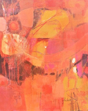 "Abstraction rouge e…" başlıklı Tablo Jacqueline Faubert tarafından, Orijinal sanat, Akrilik