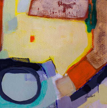 Peinture intitulée "Composition jaune e…" par Jacqueline Faubert, Œuvre d'art originale, Acrylique
