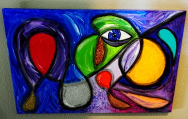 Painting titled "Tears Of A Clown" by Jacqueline Fitzgerald Ruiz, Original Artwork, Acrylic