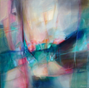 Peinture intitulée "Lueurs de l'aurore" par Jacqueline Flumian, Œuvre d'art originale, Huile