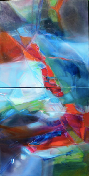 Peinture intitulée "Promenade colorée" par Jacqueline Flumian, Œuvre d'art originale, Huile