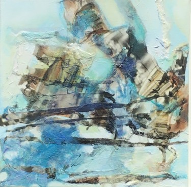 Pintura titulada "Rhapsodie bleue" por Jacqueline Flumian, Obra de arte original, Acrílico Montado en Otro panel rígido