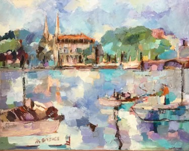Painting titled "Bayonne" by Jacqueline Flumian, Original Artwork, Oil