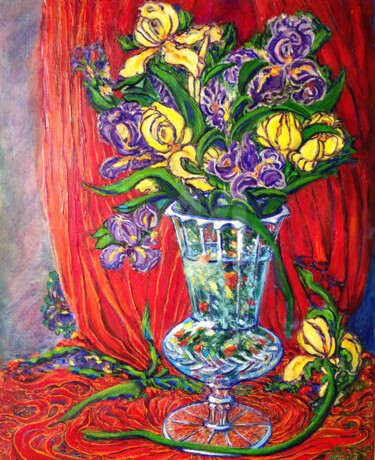 Peinture intitulée "jacqueline-iris.jpg" par Jacqueline Gateaud-Benedetti, Œuvre d'art originale