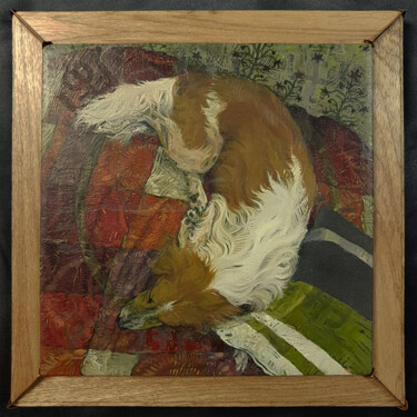 Malerei mit dem Titel "Vegvisir" von Jacqueline Gomez, Original-Kunstwerk, Öl Auf Andere starre Platte montiert