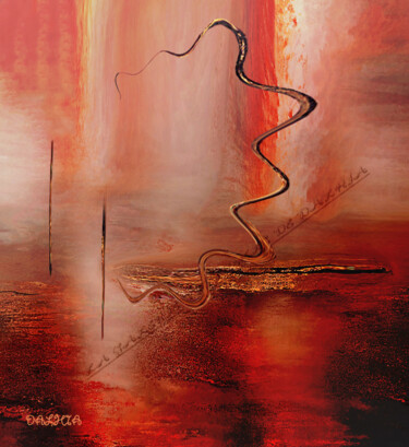 Arts numériques intitulée "Minimal Rouge" par Jacqueline Jouan (Dalhia), Œuvre d'art originale, Peinture numérique
