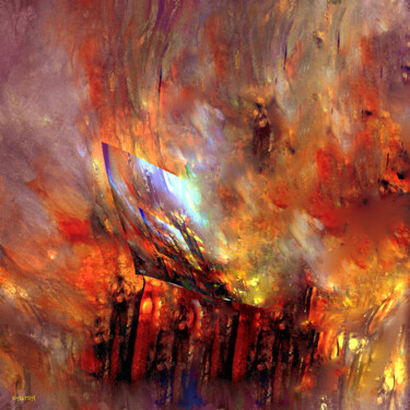 Digital Arts titled "TERRE DE FEU" by Jacqueline Jouan (Dalhia), Original Artwork, Digital Painting