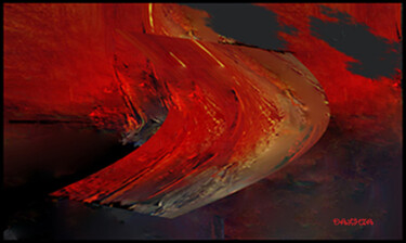 Arts numériques intitulée "Le Souffle Rouge" par Jacqueline Jouan (Dalhia), Œuvre d'art originale, Peinture numérique