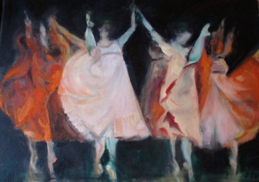 Pittura intitolato "Les Danseuses" da Jacqueline Jousse, Opera d'arte originale, Olio