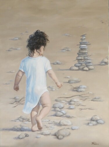 Painting titled "Le petit Poucet" by Jacqueline Pasero, Original Artwork, Oil