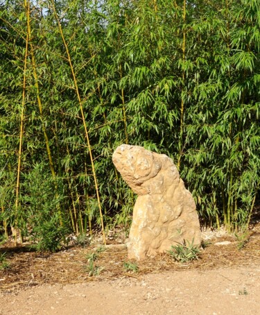 Sculpture titled "LA GARDIENNE" by Jacqueline Pizano, Original Artwork, Stone