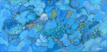 Painting titled "BLUE DANCE" by Jacqueline Pizano, Original Artwork, Acrylic Mounted on Wood Stretcher frame