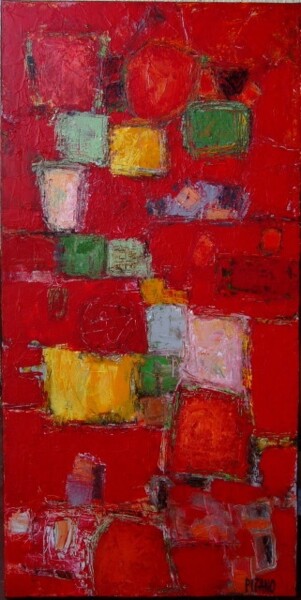 Painting titled "FORMES-PENSEES" by Jacqueline Pizano, Original Artwork, Acrylic