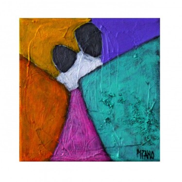 Painting titled "Lune de miel 1 -  E…" by Jacqueline Pizano, Original Artwork, Acrylic Mounted on Wood Stretcher frame