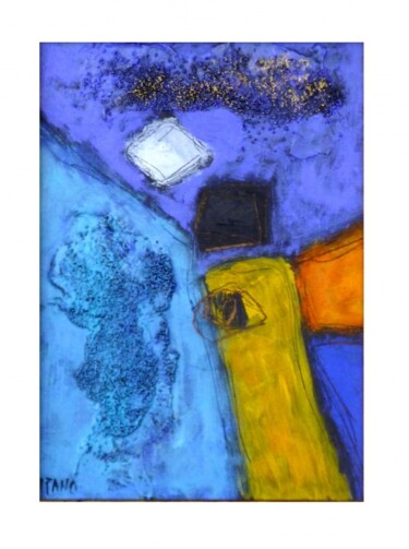 Painting titled "Nuit câline -  Expr…" by Jacqueline Pizano, Original Artwork, Acrylic Mounted on Wood Stretcher frame