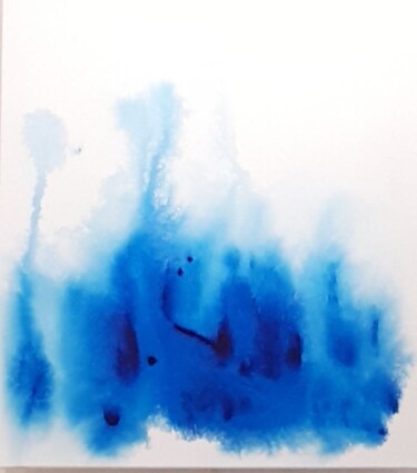 Peinture intitulée "Rêveries bleues" par Jacqueline Poitevin, Œuvre d'art originale, Acrylique Monté sur Châssis en bois