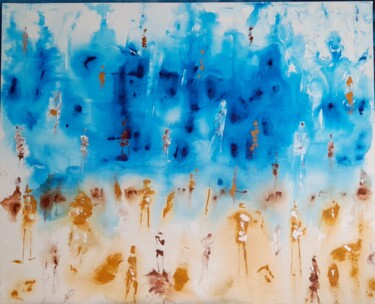 Painting titled "Evolution spirituel…" by Jacqueline Poitevin, Original Artwork, Acrylic Mounted on Wood Stretcher frame