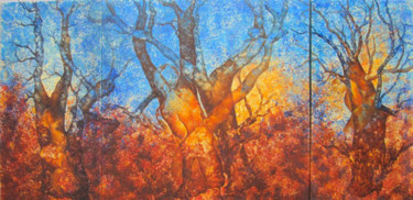 Ζωγραφική με τίτλο "L'esprit de la forêt" από Jacqueline Reynier, Αυθεντικά έργα τέχνης, Άλλος