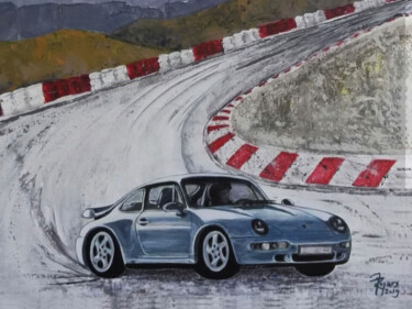 "Porsche 911 - Carre…" başlıklı Tablo Jacqueline Ropars (Mondoloni) tarafından, Orijinal sanat, Akrilik