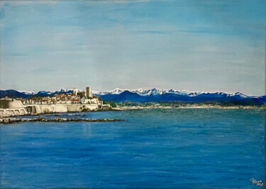 Painting titled "Antibes" by Jacqueline Ropars (Mondoloni), Original Artwork, Acrylic Mounted on artwork_cat.