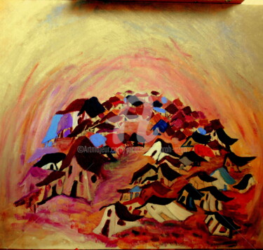 Painting titled "TORNADE" by Jacqueline Sarah Uzan, Original Artwork, Acrylic