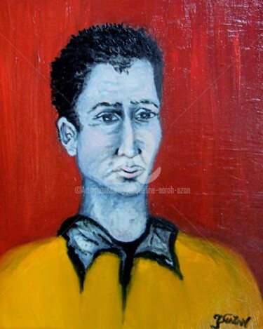 Painting titled "le jeune homme" by Jacqueline Sarah Uzan, Original Artwork, Oil