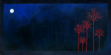 Картина под названием "Luna Llena" - Jacqueline Schreier, Подлинное произведение искусства, Акрил Установлен на Деревянная р…