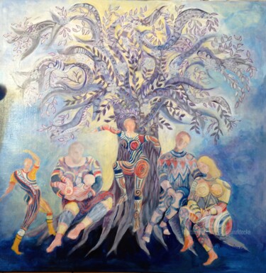 Pintura titulada "Harmonie secrète" por Jacqueline Klocke, Obra de arte original, Acrílico Montado en Bastidor de camilla de…
