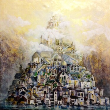 Painting titled "Babel ? Castes ? ou…" by Jacqueline Klocke, Original Artwork, Acrylic