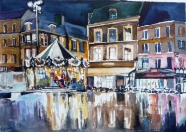 Painting titled "Le manège." by Jacqueline Klocke, Original Artwork, Watercolor