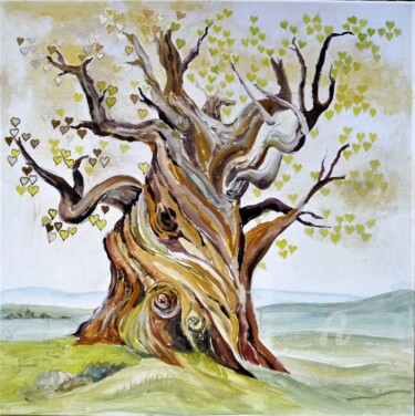 Peinture intitulée "La mousse rousse" par Jacqueline Klocke, Œuvre d'art originale, Acrylique Monté sur Châssis en bois