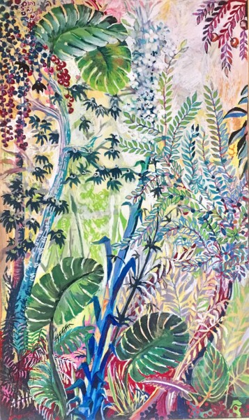 "Jungle 1" başlıklı Tablo Jacqueline Klocke tarafından, Orijinal sanat, Akrilik Ahşap Sedye çerçevesi üzerine monte edilmiş