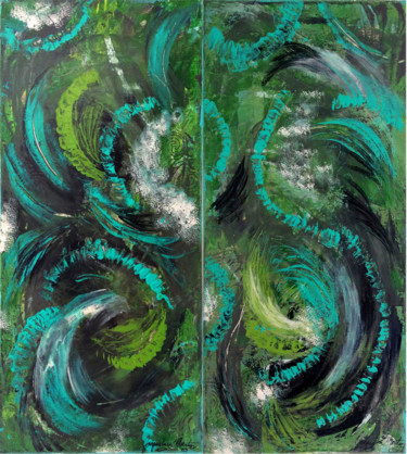 Painting titled "Flow of Nature (Dip…" by Jacqueline Melendez, Original Artwork, Acrylic