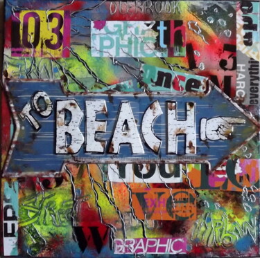 Peinture intitulée "Graffs to the Beach…" par Jacqueline Morandini, Œuvre d'art originale, Acrylique Monté sur Châssis en bo…