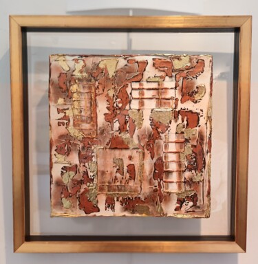 Painting titled "Eclats d'Or" by Jacqueline Morandini, Original Artwork, Pigments Mounted on Plexiglass