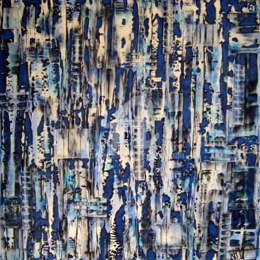 Pintura titulada "Totémographies Aqua…" por Jacqueline Morandini, Obra de arte original, Acrílico Montado en Bastidor de cam…