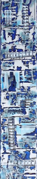 Peinture intitulée "Le Lagon bleu de Ra…" par Jacqueline Morandini, Œuvre d'art originale, Acrylique Monté sur Châssis en bo…