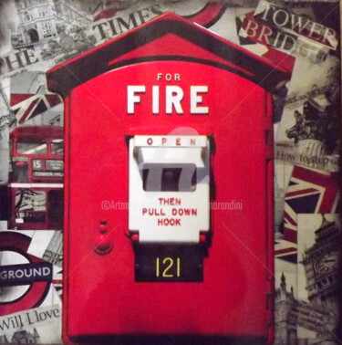 "For Fire" başlıklı Kolaj Jacqueline Morandini tarafından, Orijinal sanat, Kolaj Ahşap Sedye çerçevesi üzerine monte edilmiş