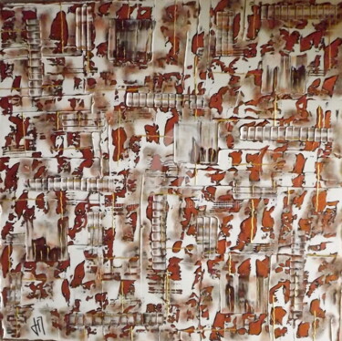 Peinture intitulée "Les Mines de cuivre" par Jacqueline Morandini, Œuvre d'art originale, Acrylique Monté sur Châssis en bois