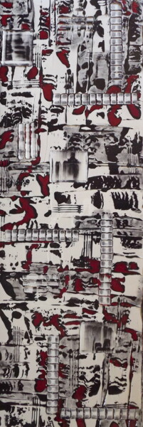 Totem de l'inconscient et de l'Emotion Peinture intitulée "Totem de l'inconsci…" par Jacqueline Morandini, Œuvre d'art originale, Acrylique Monté sur Châssis en bo…