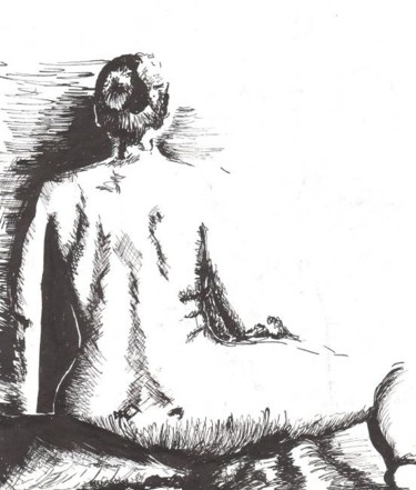 Drawing titled "Back of Seated Woman" by Jacqueline Nalett, Original Artwork, Other